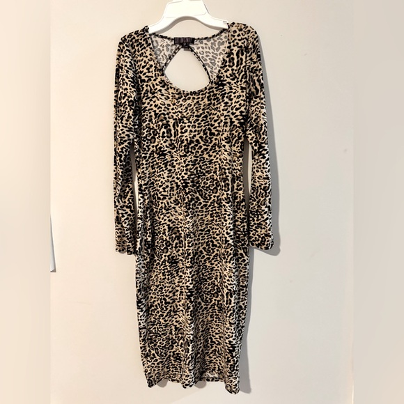 NWOT Cotton Candy Leopard Print Long Sleeve Dress, size medium - Picture 1 of 7